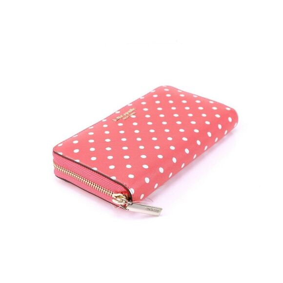 Kate Spade SPENCER DOT Zip Around Continental Wallet PEACH MELBA MULTI - Picture 9 of 11